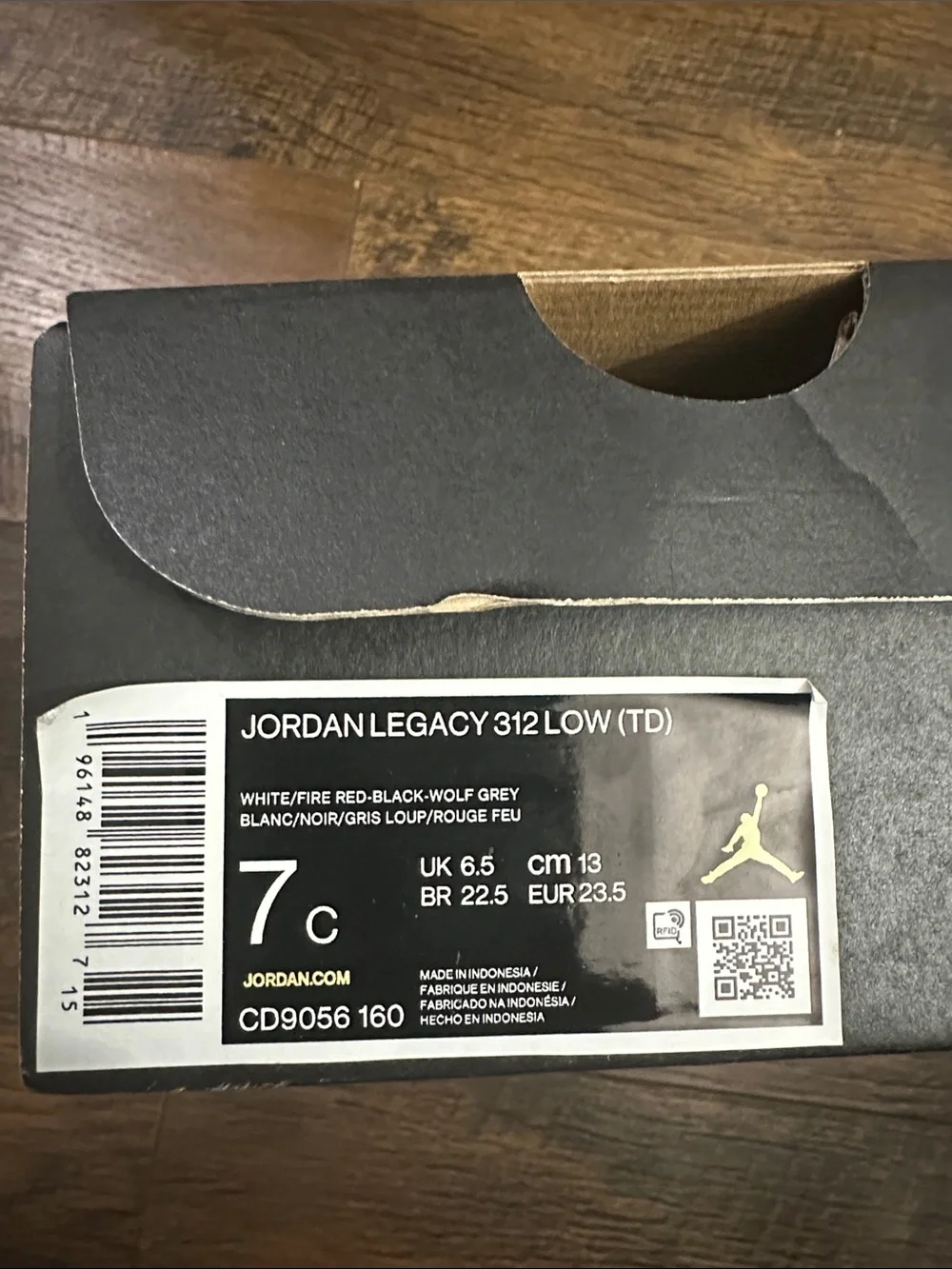 Jordan Legacy 312 Low(TD), Size: 7C, Color: Multicolored